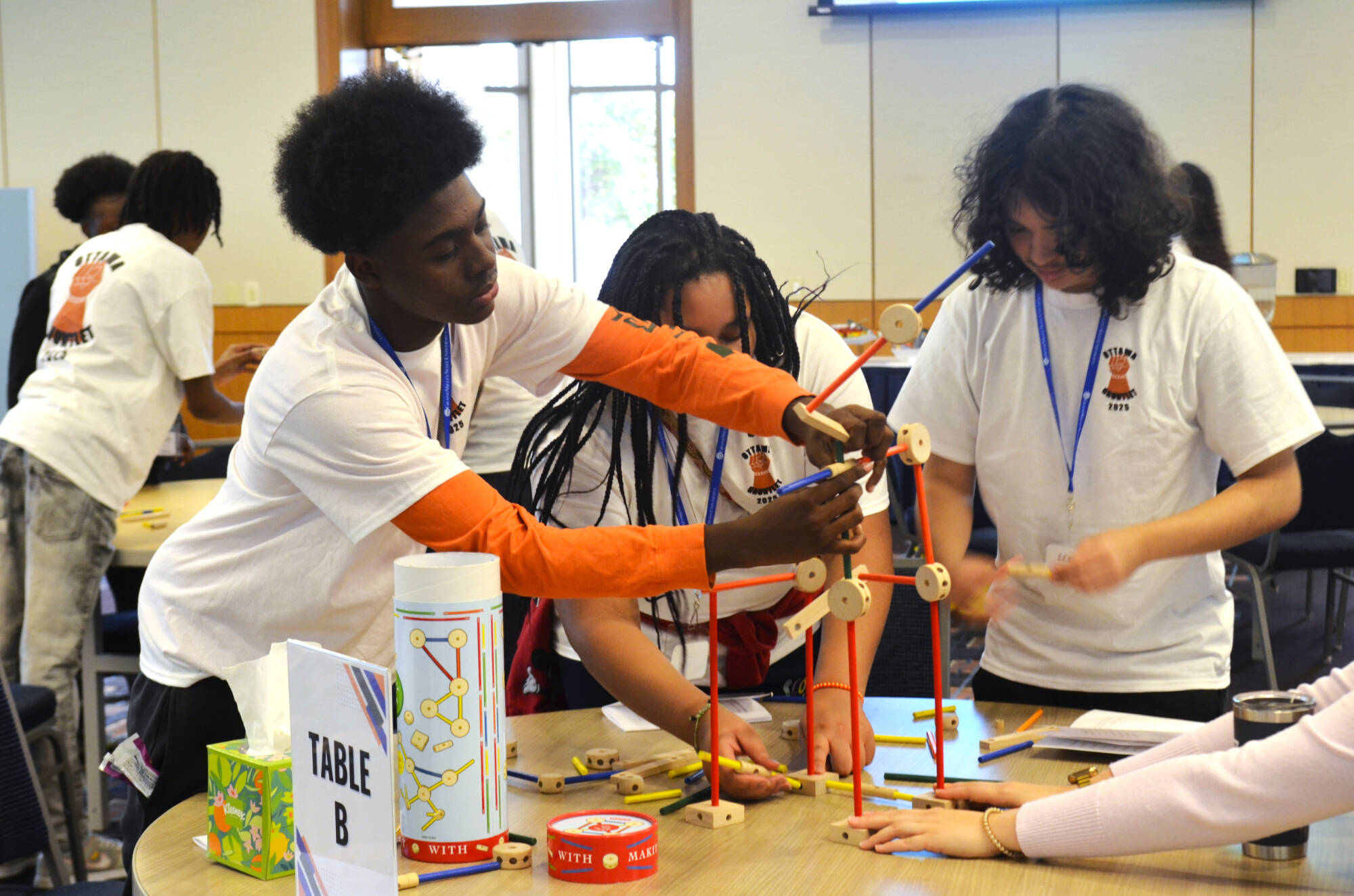 OHHS Students Assembling Tinker Toys